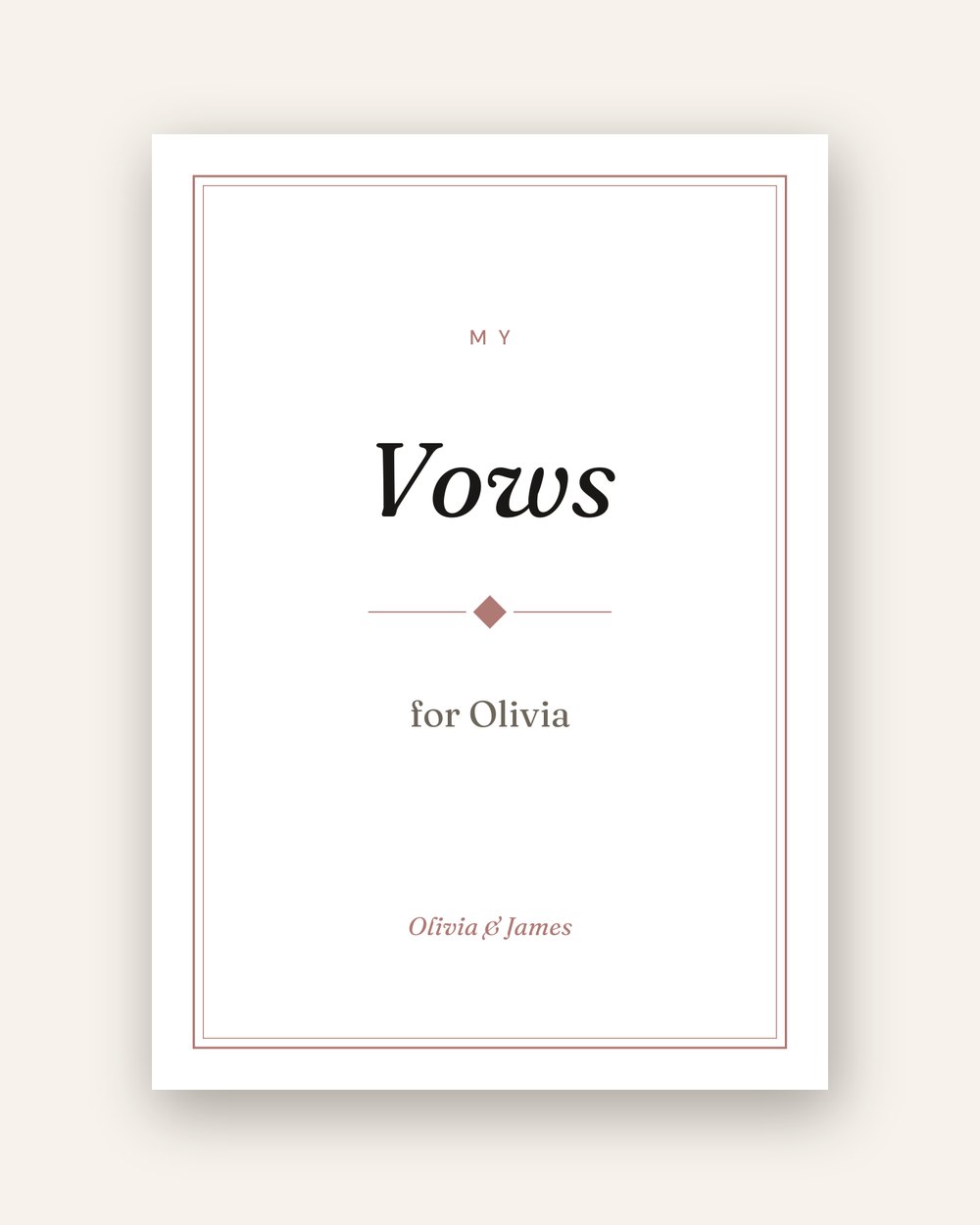 Wedding vow book